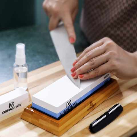 CUISINEBEATS Whetstone flattening stone maintains a flat sharpening surface