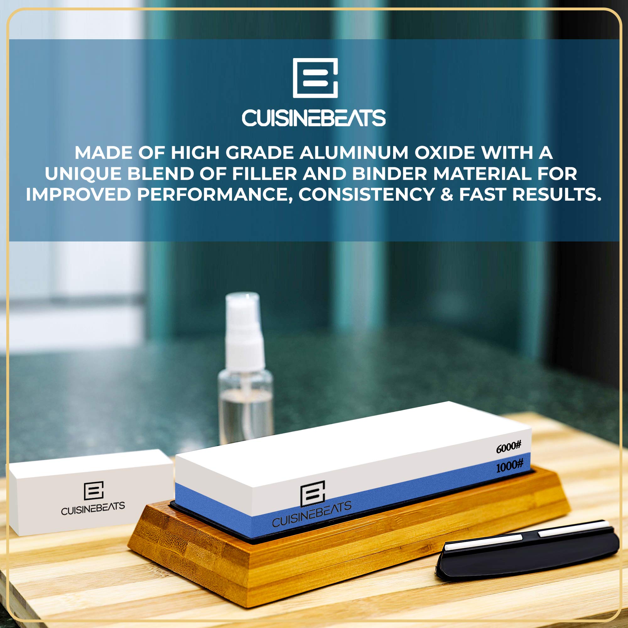 CUISINEBEATS Whetstone kit includes full instruction e-book for beginners