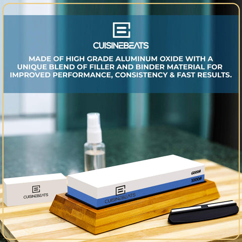 CUISINEBEATS Whetstone kit includes full instruction e-book for beginners