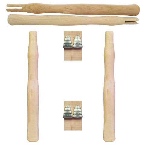Complete replacement kit with wedges simplifies DIY hammer maintenance.
