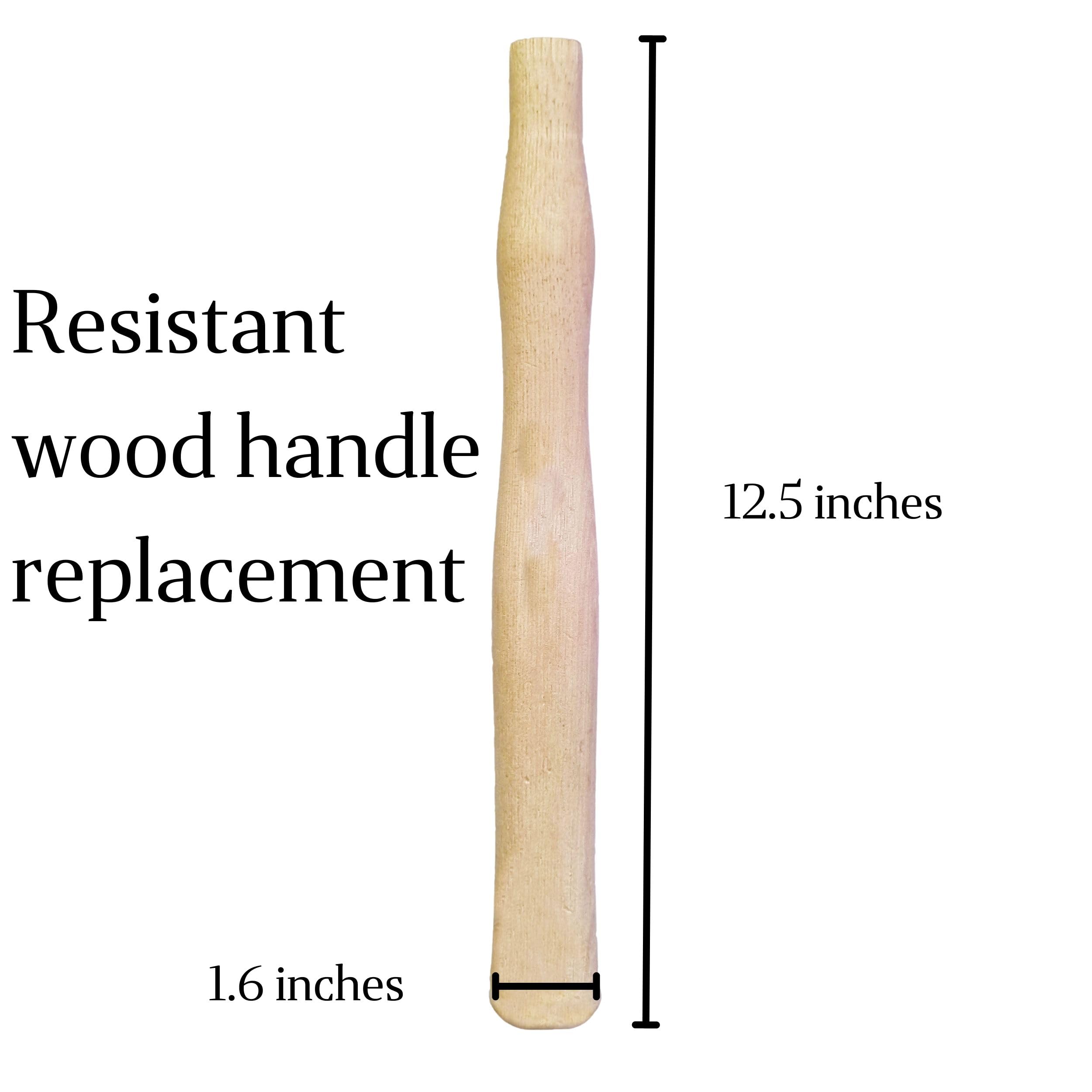 Smooth finish wood handle provides comfortable grip during work.