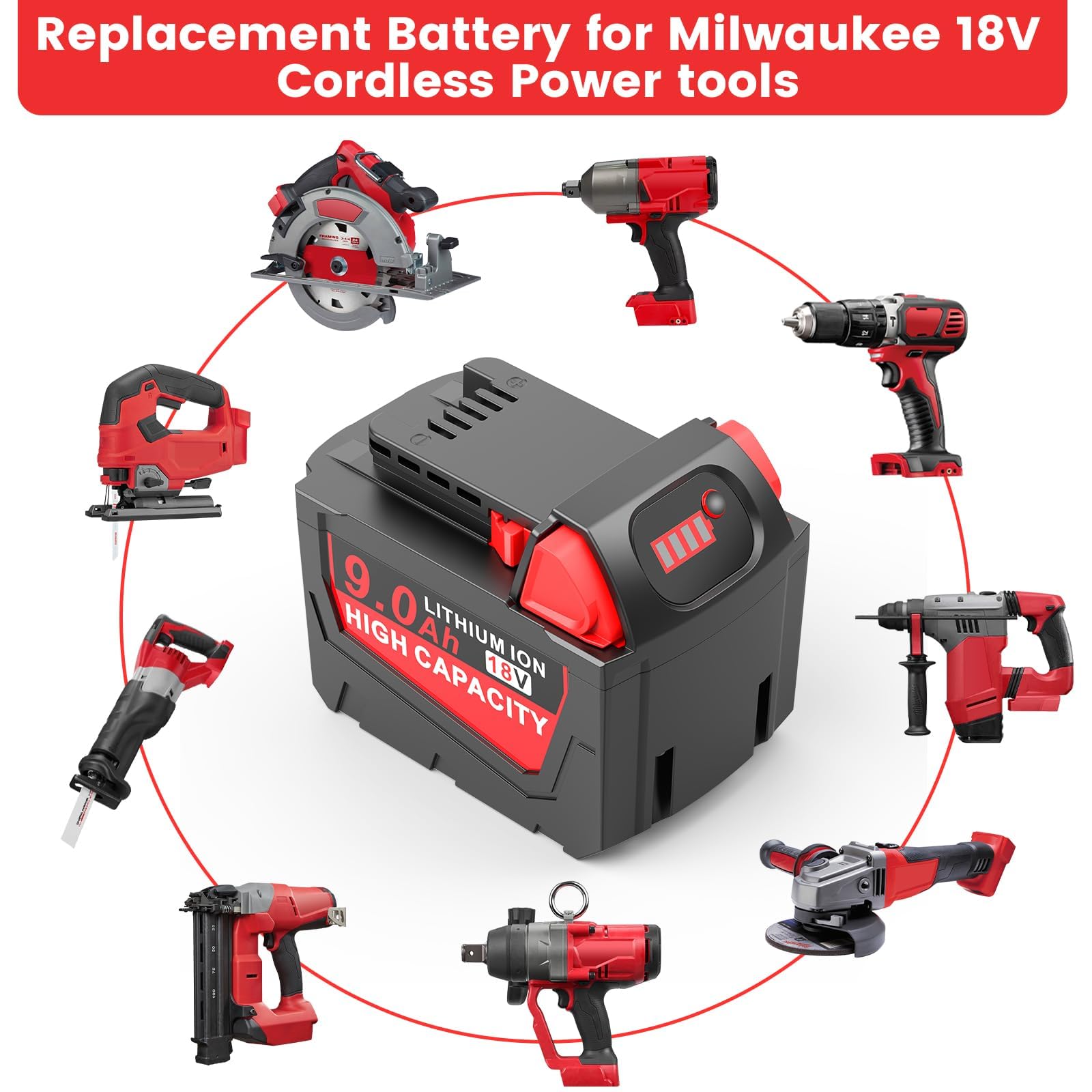 Cukect 9.0Ah label confirms model compatibility and safety standards.