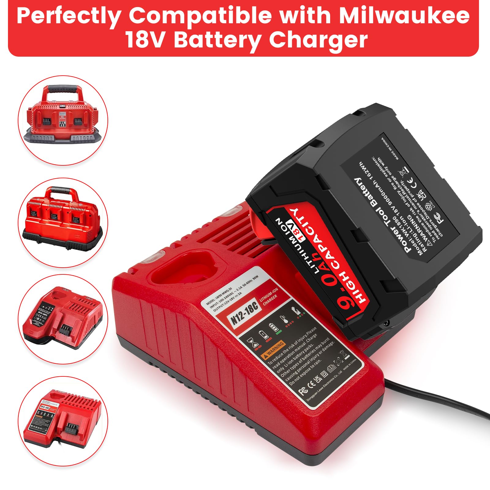 Cukect MK18 9.0Ah Milwaukee compatibility across MK-18 models