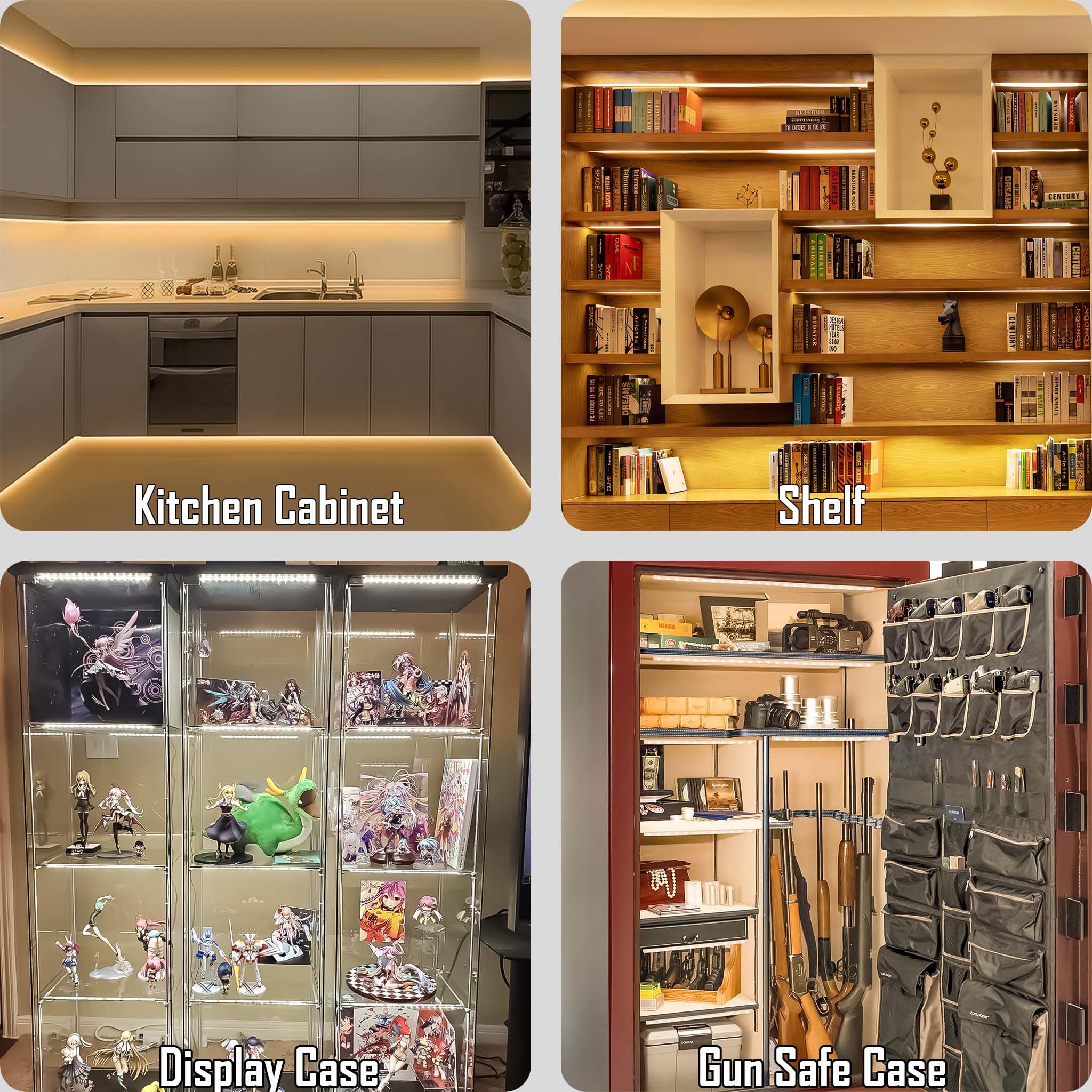 CULAVON closet lighting brightens wardrobe shelves with clear color rendition.