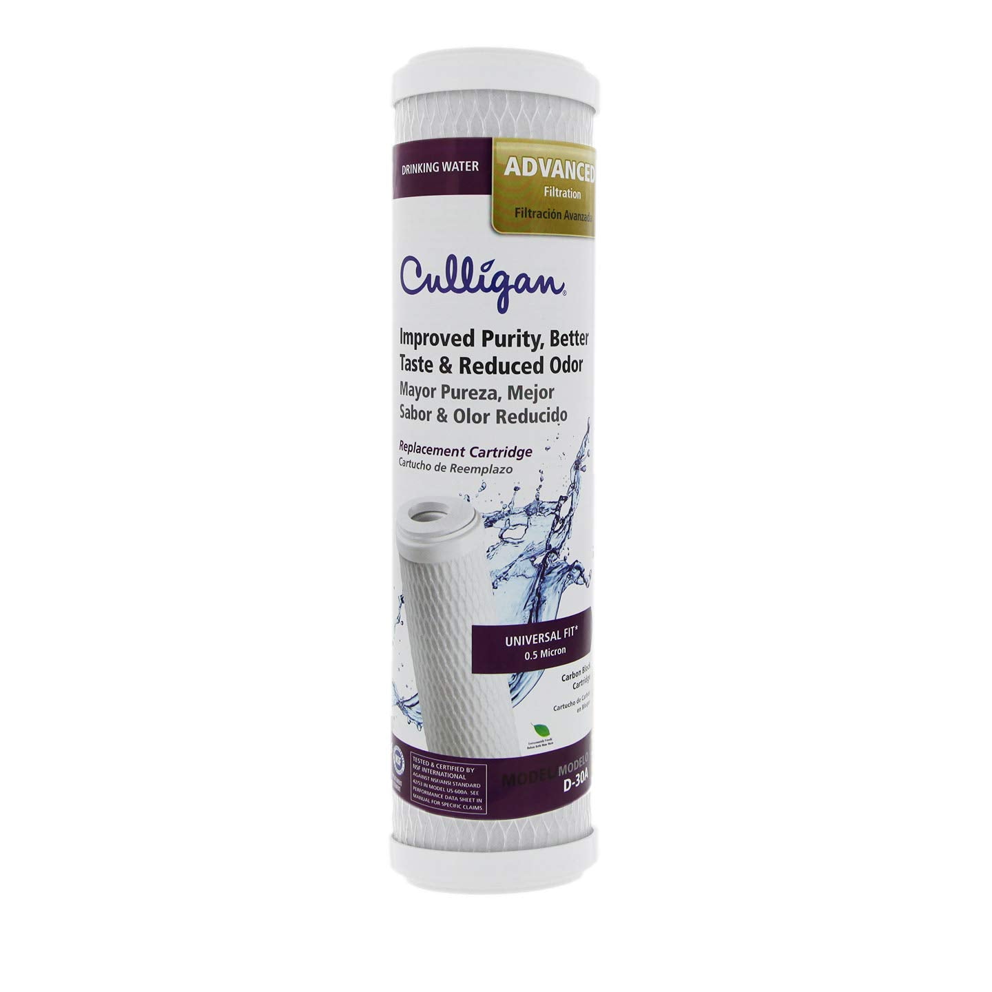 Culligan D-30A Level 2 filter front view for clean water