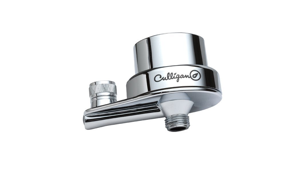 Culligan ISH-200C inline shower filter with chrome finish reduces chlorine and sulfur odor for softer skin.