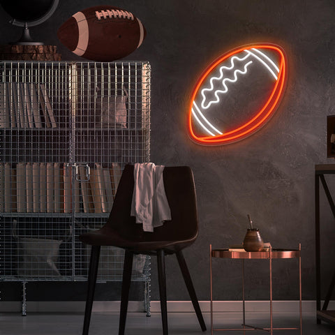 CULOIS football neon sign lights bedrooms with USB-powered glow.