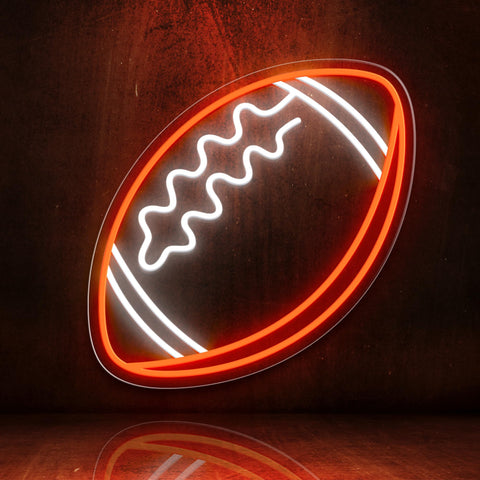 CULOIS football neon sign on wall for game room ambiance.