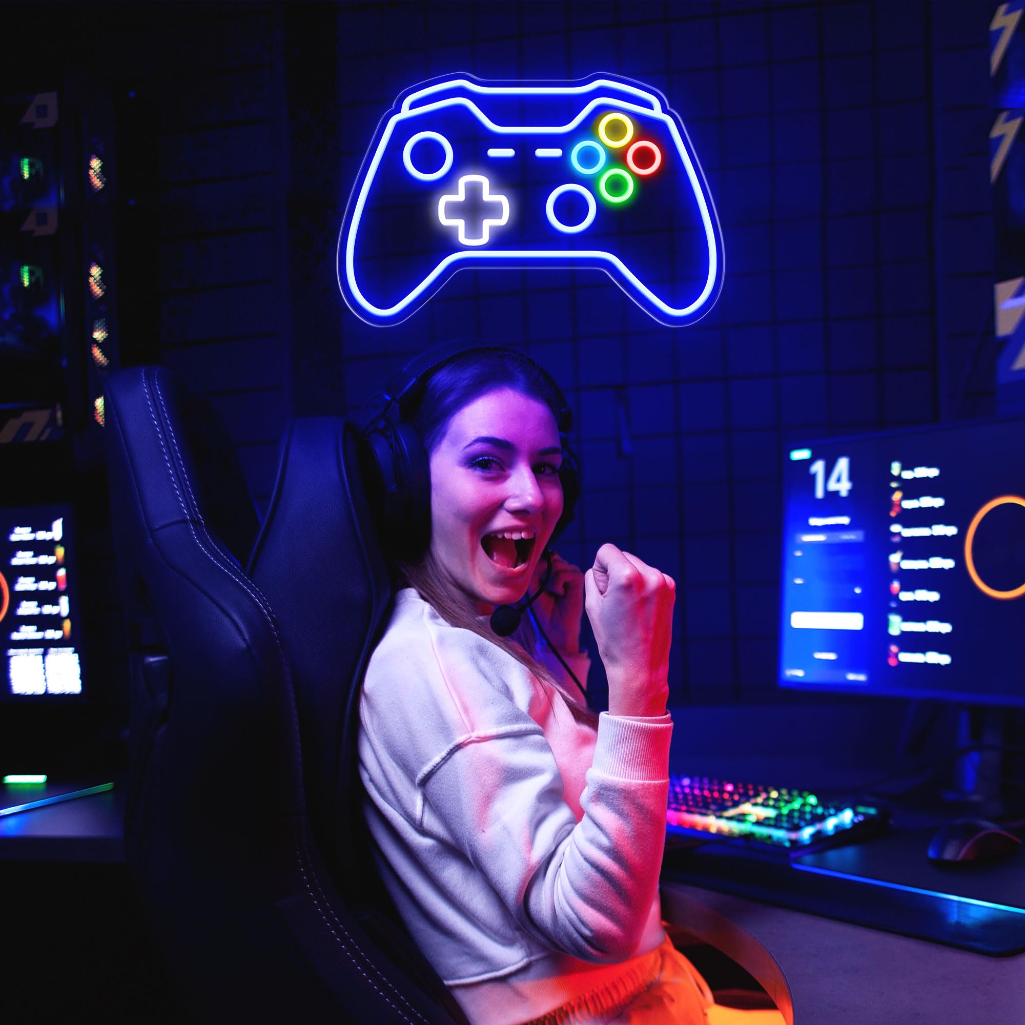 CULOIS gamer neon sign with brightness control for customized lighting.