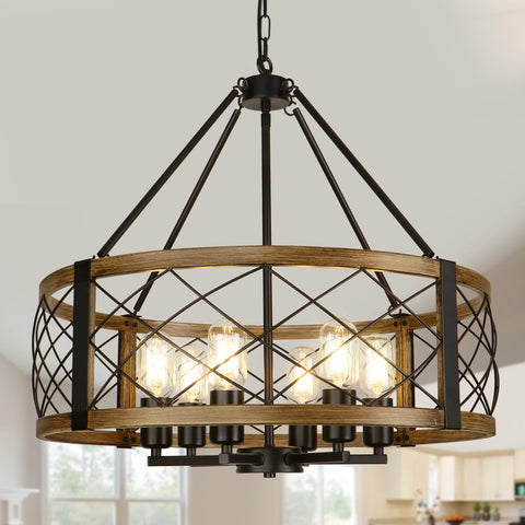 Cunfash modern chandelier with six lights elevating dining room ambiance.
