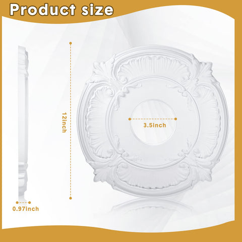 Cunno elegant white medallion pattern adds European flair to lighting fixtures.
