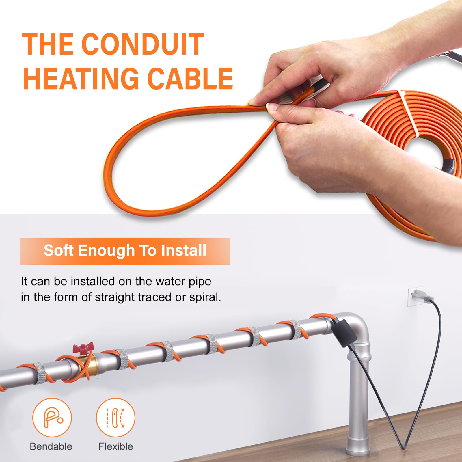 Cupohus easy installation guides you to wrap around pipes quickly.