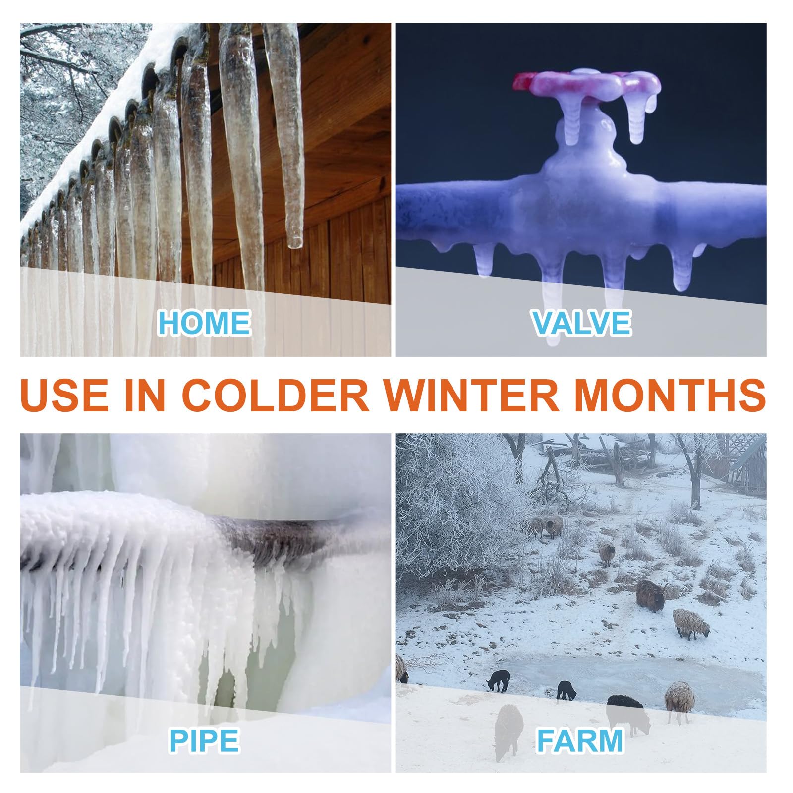 Cupohus heat tape with GFCI-ready outlet reduces overheating risk.