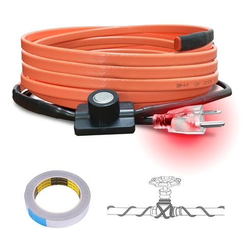 Cupohus heat tape with thermostat evenly warms pipes for reliable flow.
