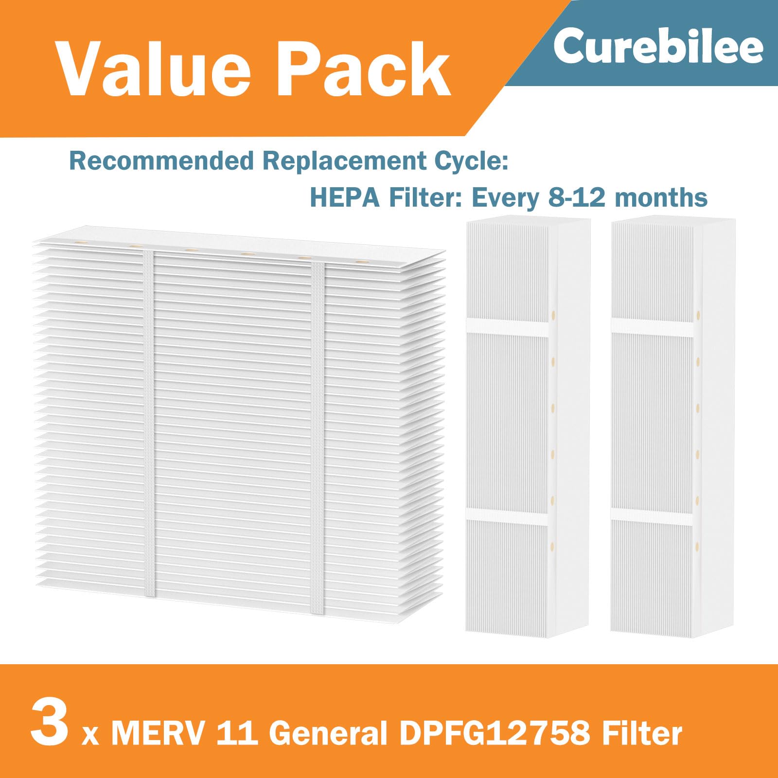 Curebilee 12758 filter installs easily for a secure fit