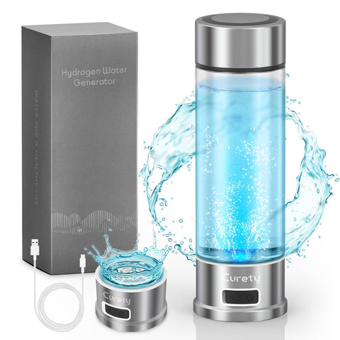 Curety Hydrogen Water Bottle in action with quick 5-minute generation for on-the-go hydration.