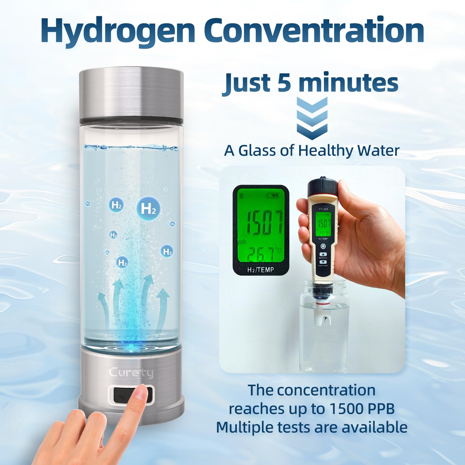 Curety Hydrogen Water Bottle makes a thoughtful wellness gift.