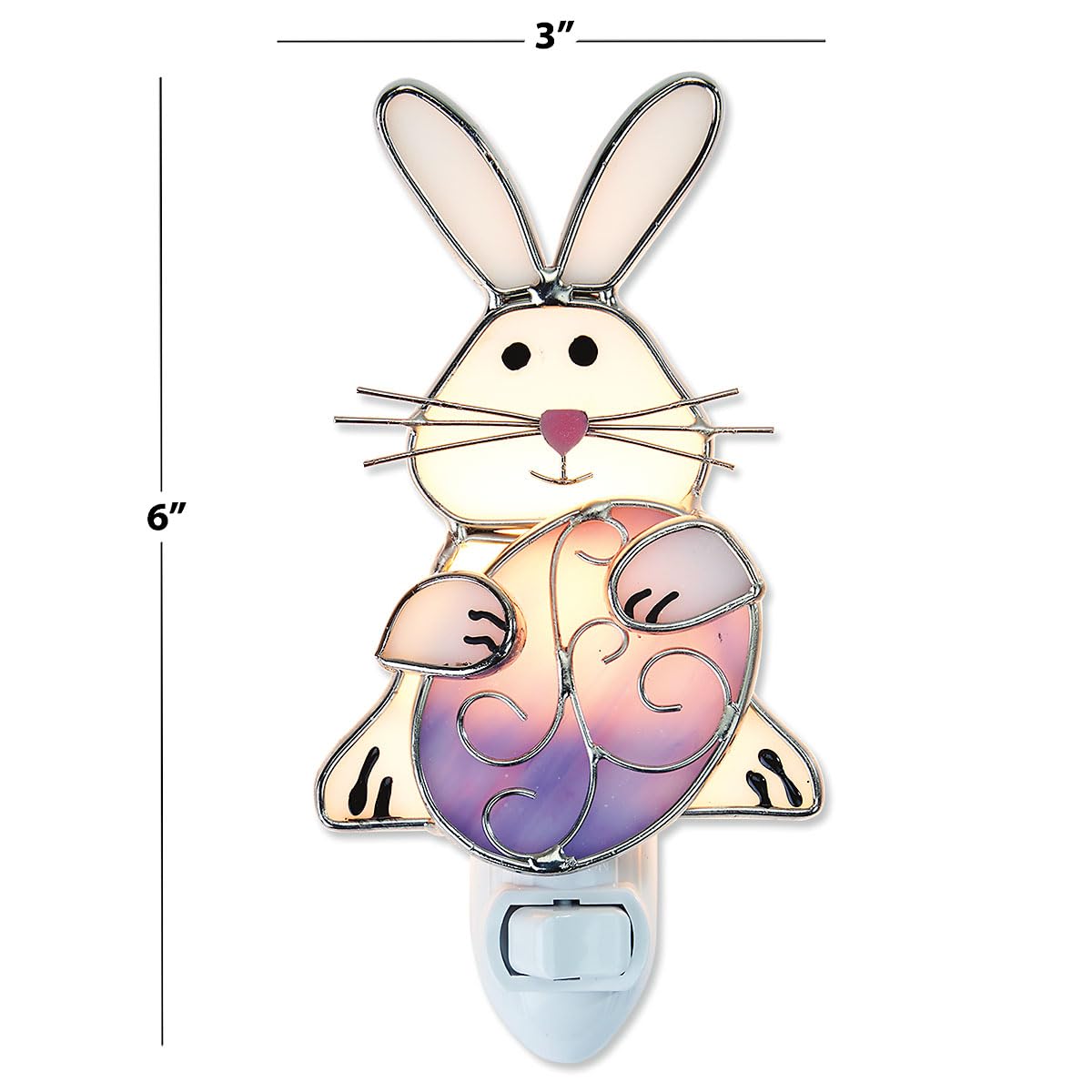 Current Easter Night Light 6-inch stained glass detail enhances rooms