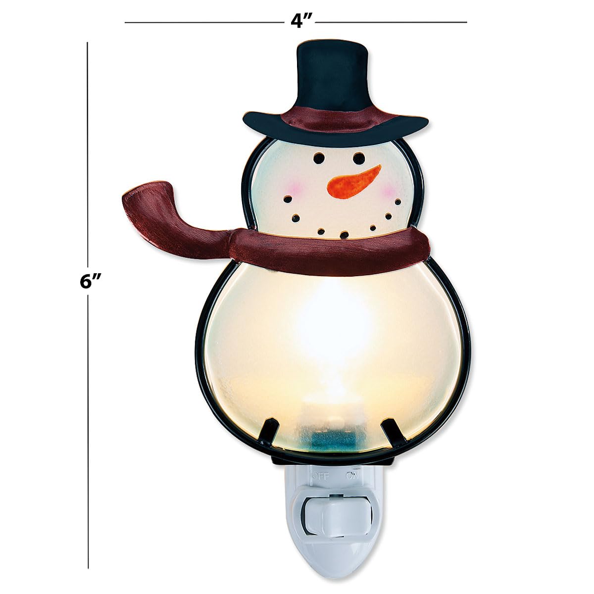 Current Snowman nightlight shows detailed stained-glass panels adding festive charm to hallways.