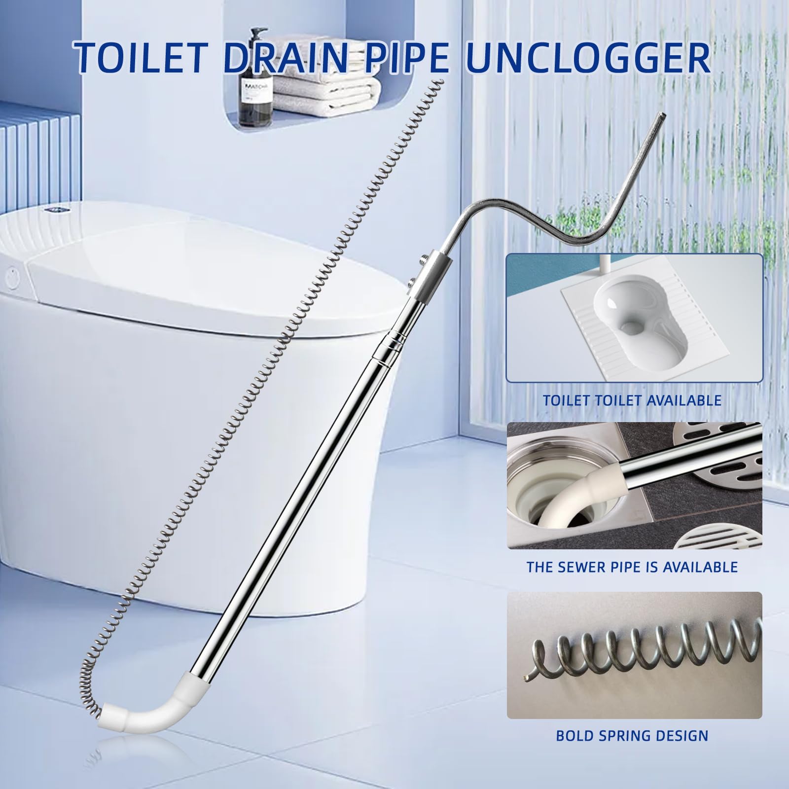 Curvflatn unclogger extension pipe system extends reach for stubborn blockages