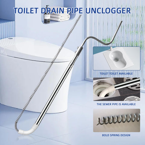 Curvflatn unclogger extension pipe system extends reach for stubborn blockages