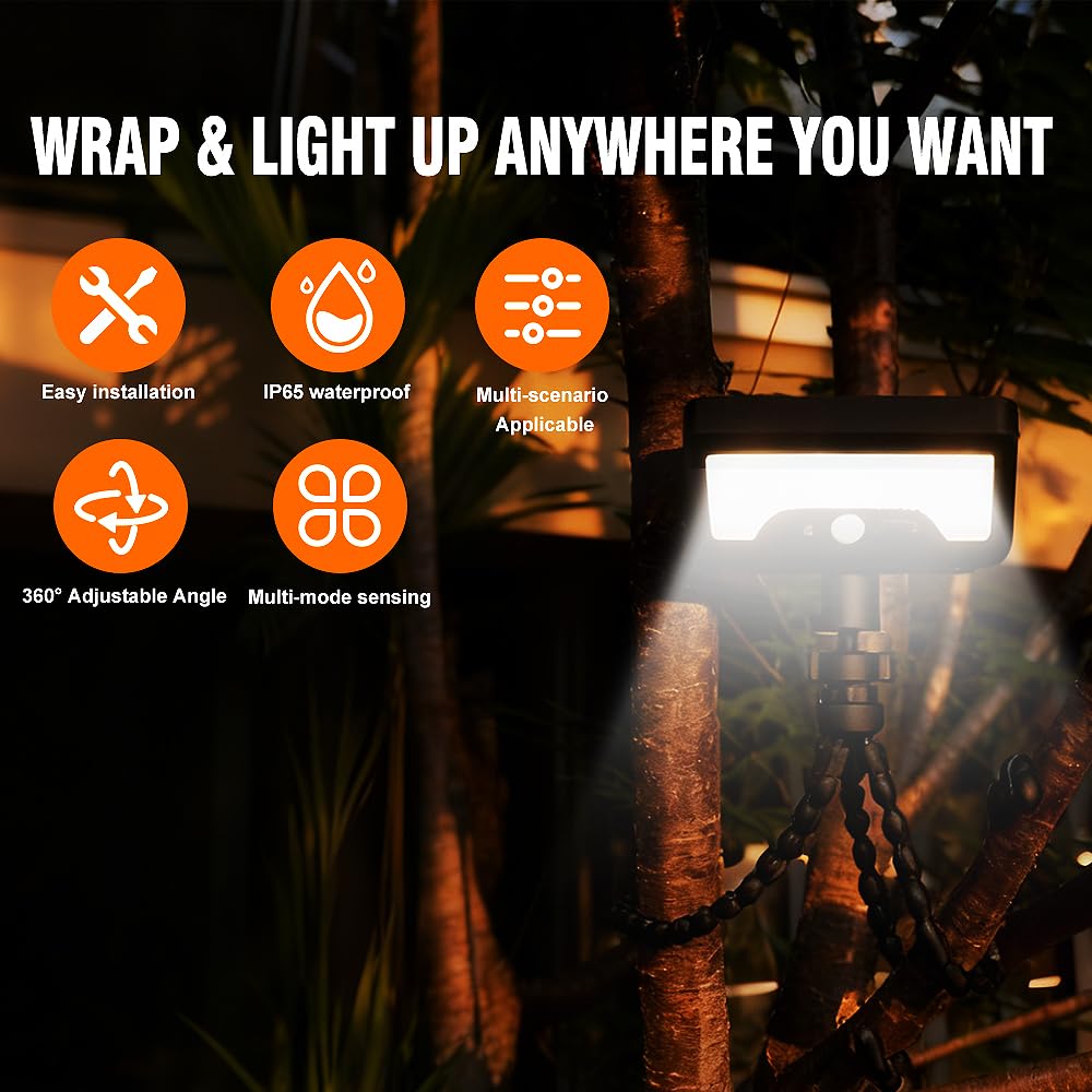 Cusna solar lights with motion activation illuminate paths as you approach.