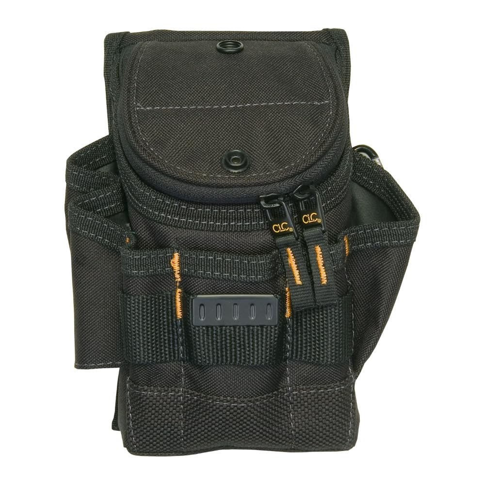 Custom Leathercraft CLC 1523 ziptop pouch with slots and straps for tool organization