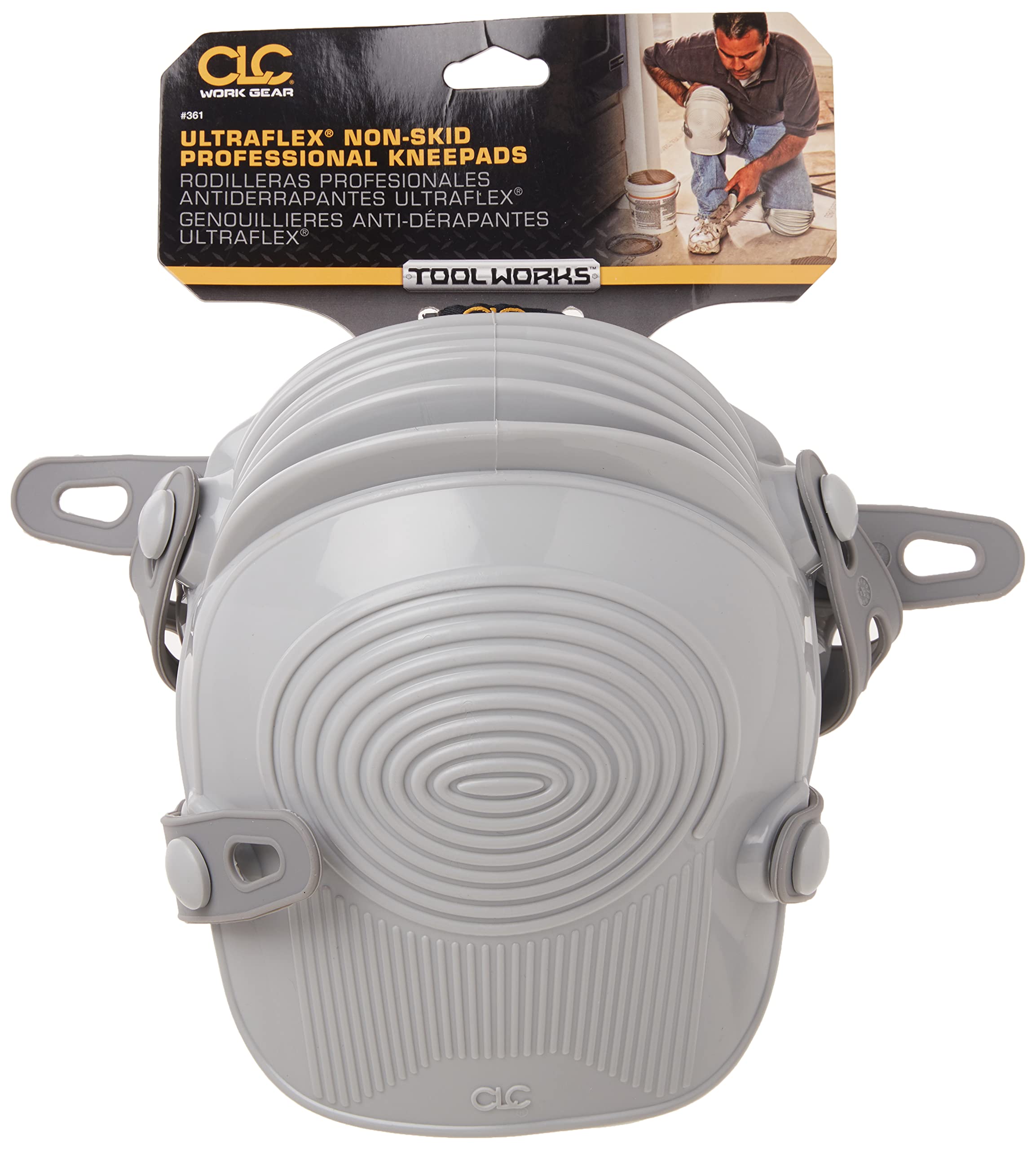 Custom Leathercraft 361 Ultraflex kneepad rubber straps adjust for a secure fit