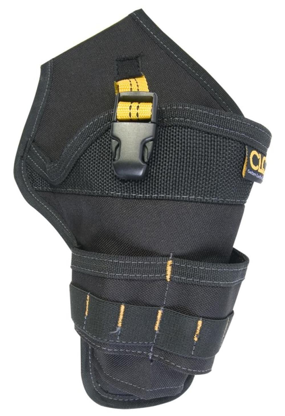 CLC 5023 deluxe drill holster with safety strap for secure, fast tool release.