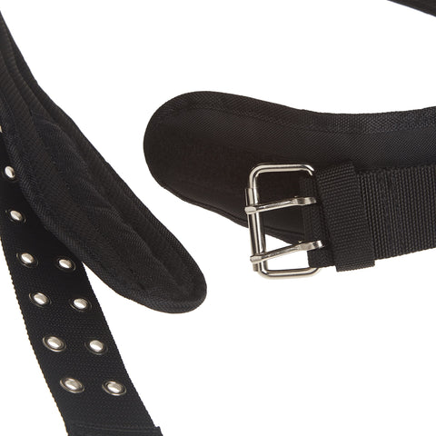 Custom Leathercraft 5623 padded belt worn on workpants demonstrates secure fit.