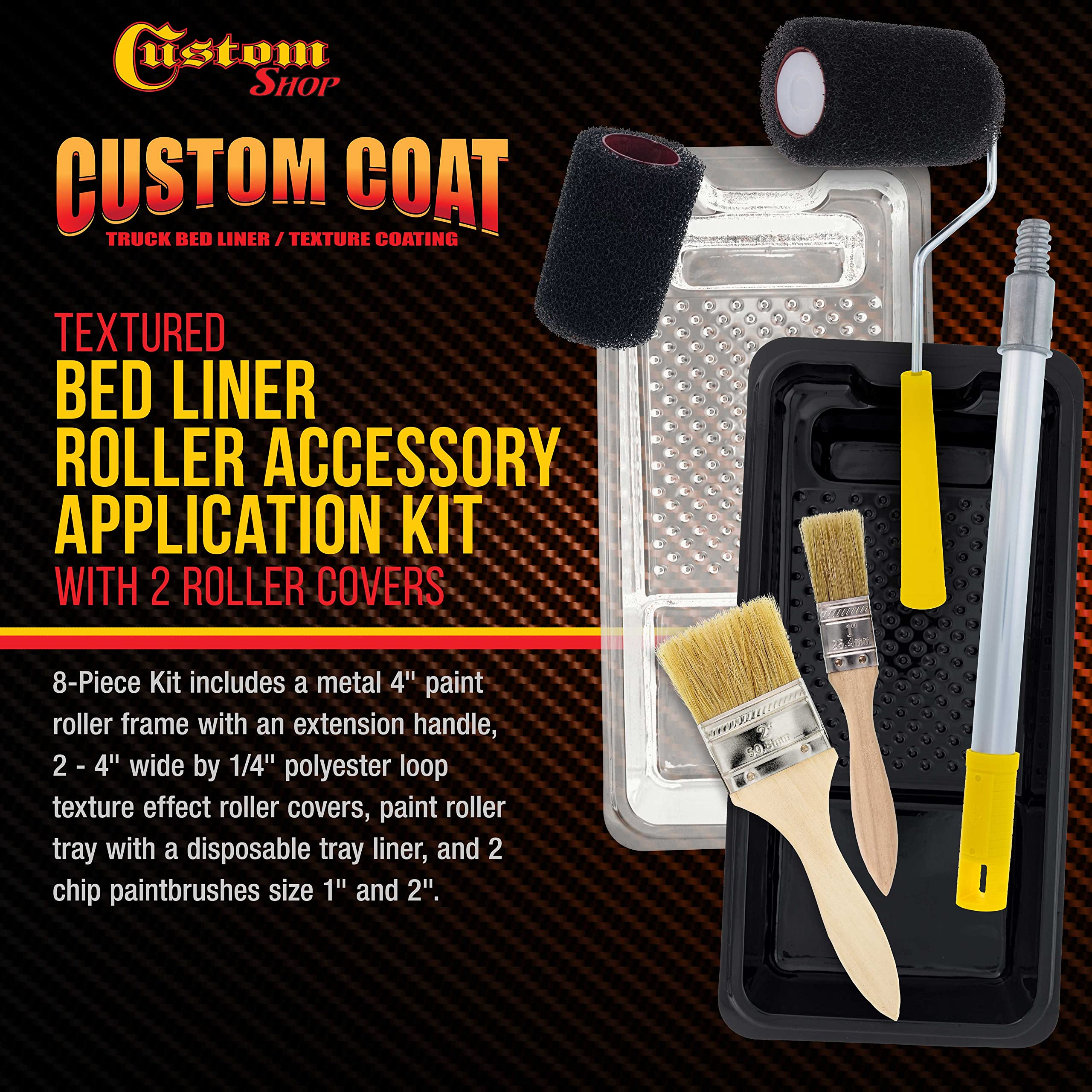 Custom Shop extension pole attaches to the roller frame for deeper reach during coating.