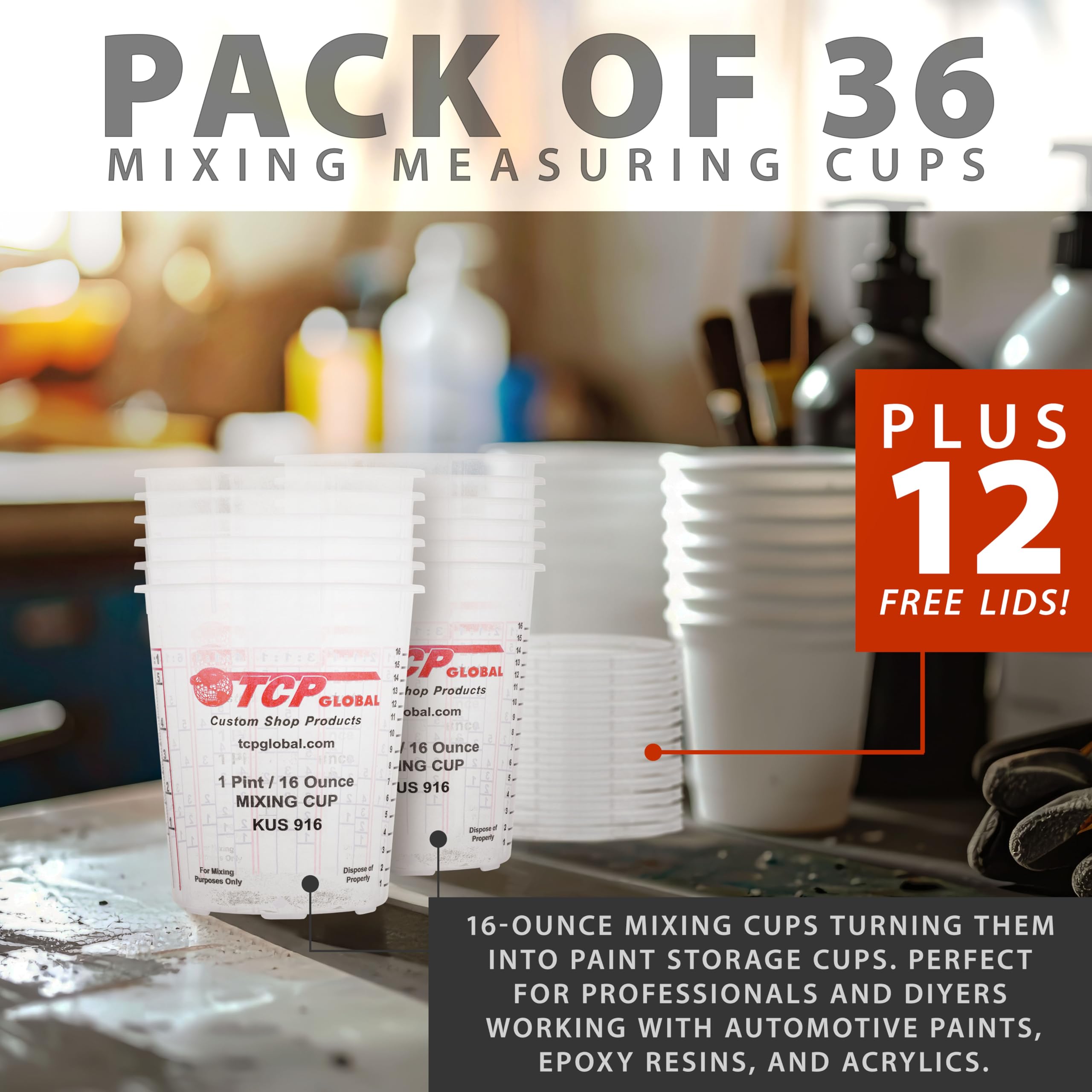 Custom Shop clear polypropylene cups show contents clearly during mixing