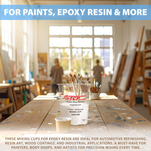 Custom Shop cups are reusable or disposable for epoxy and resin projects