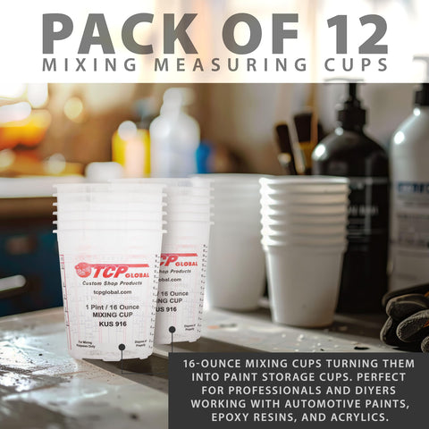 Custom Shop cups suitable for auto body work and art projects in workshops