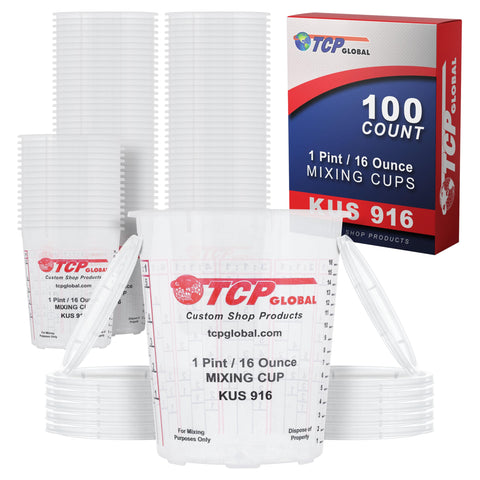 Custom Shop 16 oz paint mixing cups box of 100 for epoxy and paints.