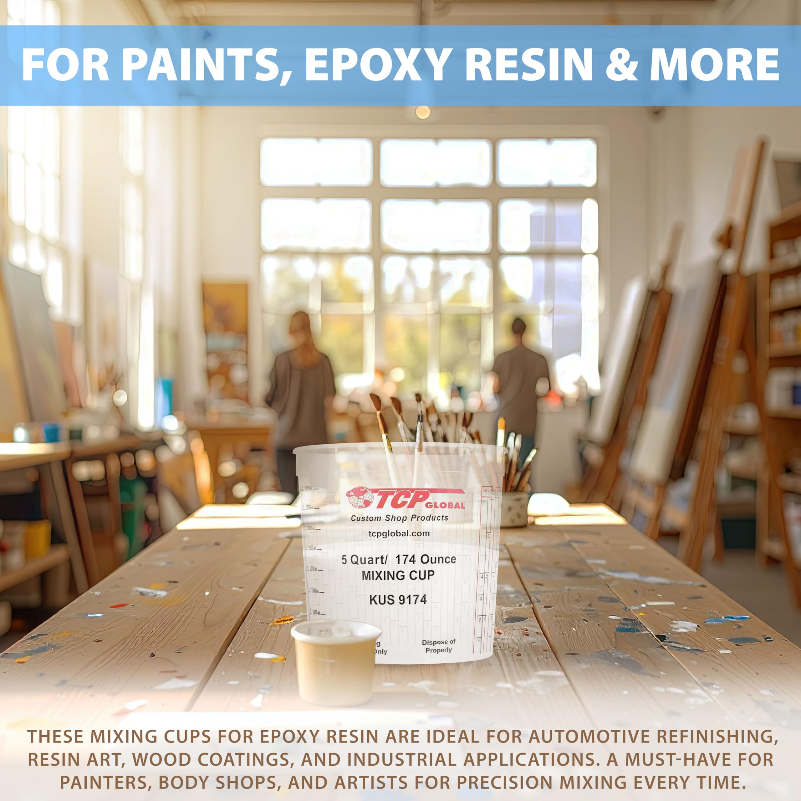 Custom Shop reusable or disposable cups for auto body work