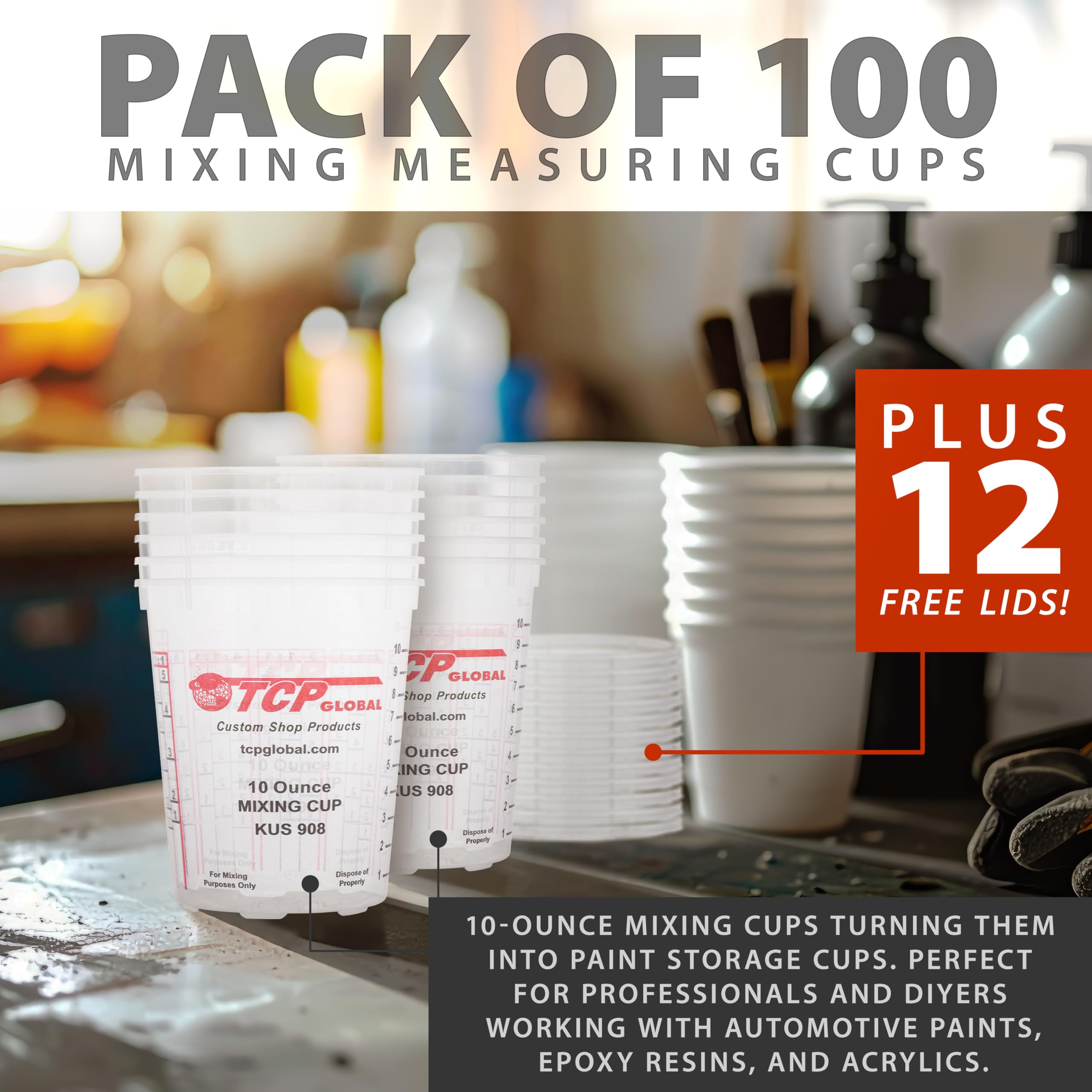 Custom Shop cups reusable or disposable for various tasks.