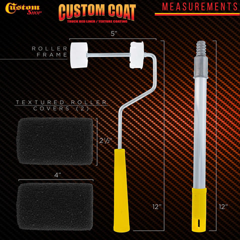 Custom Shop 4-inch roller cover for even texture with bedliner coatings.