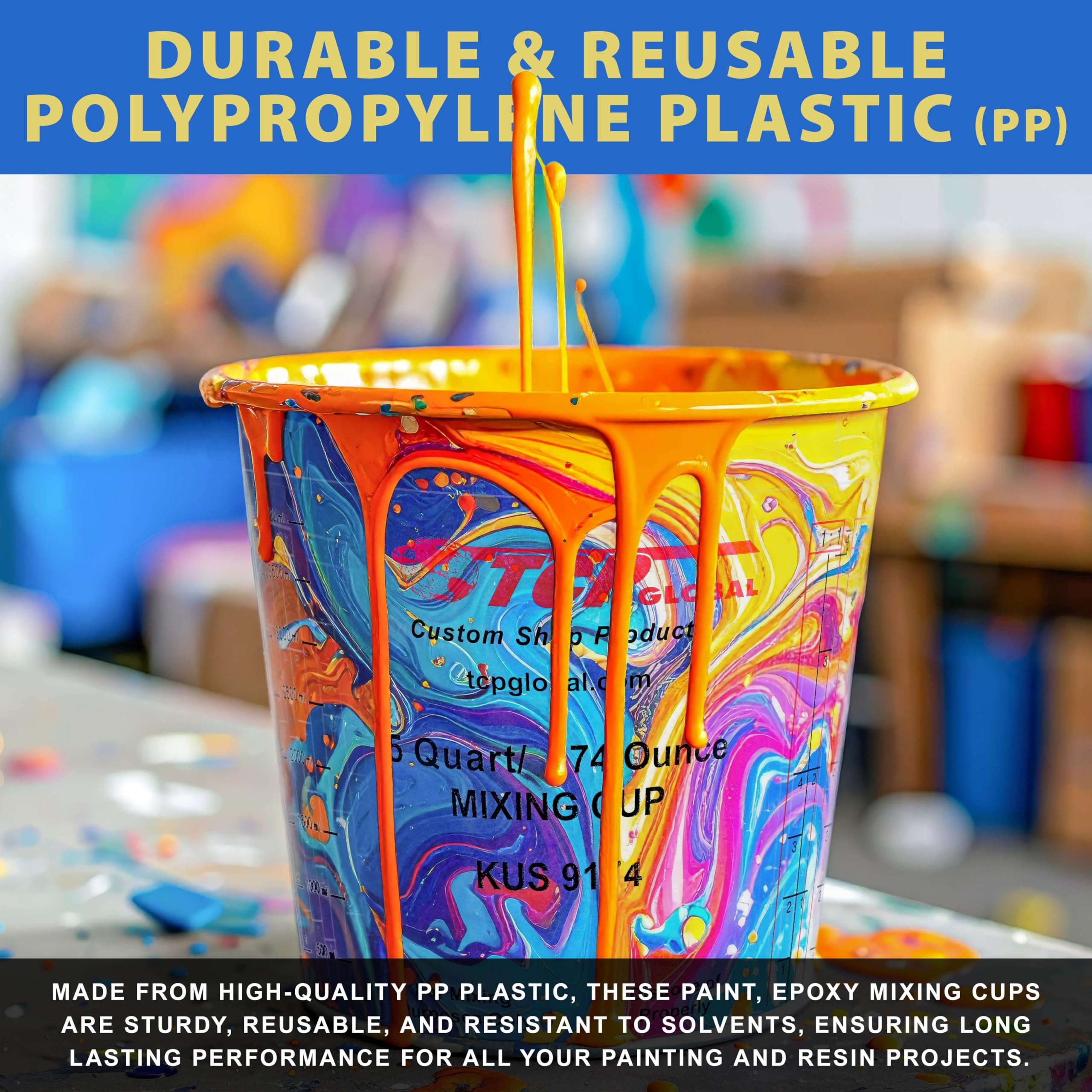 Custom Shop solvent-resistant cups for paints and coatings