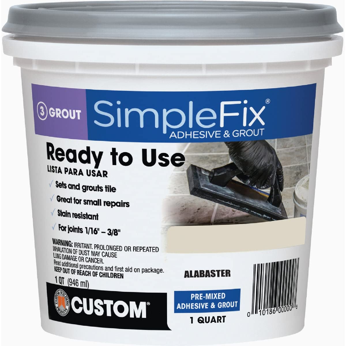 Custom SimpleFix indoor alabaster grout, stain-proof color matching for pristine tile installations