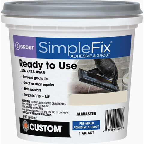 Custom SimpleFix indoor alabaster grout, stain-proof color matching for pristine tile installations