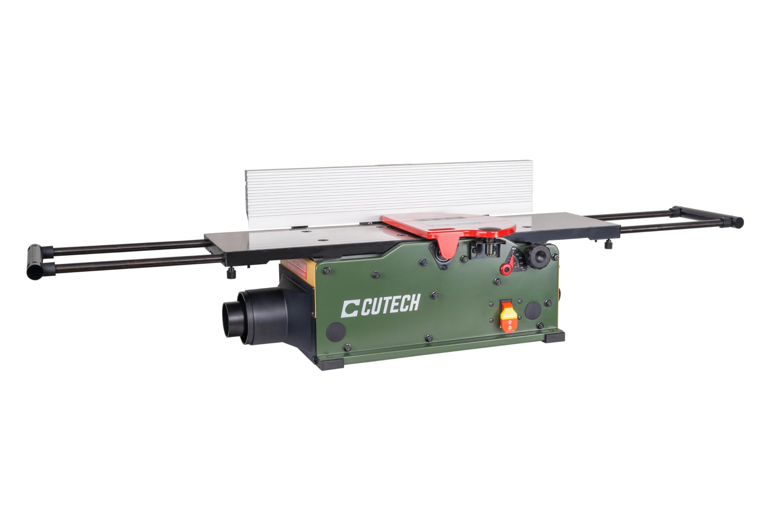 Cutech 40180HI spiral cutterhead for ultra-smooth planing and lower amp draw.