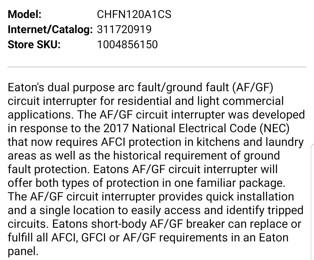 Cutler Eaton CHFN120A1CS clear labeling aids quick circuit identification.