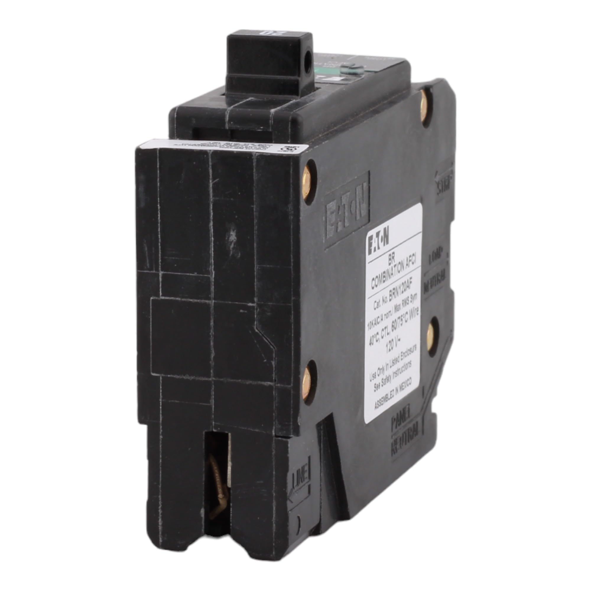 CUTLER HAMMER BRN120AF UL-listed label indicating standard safety and compatibility