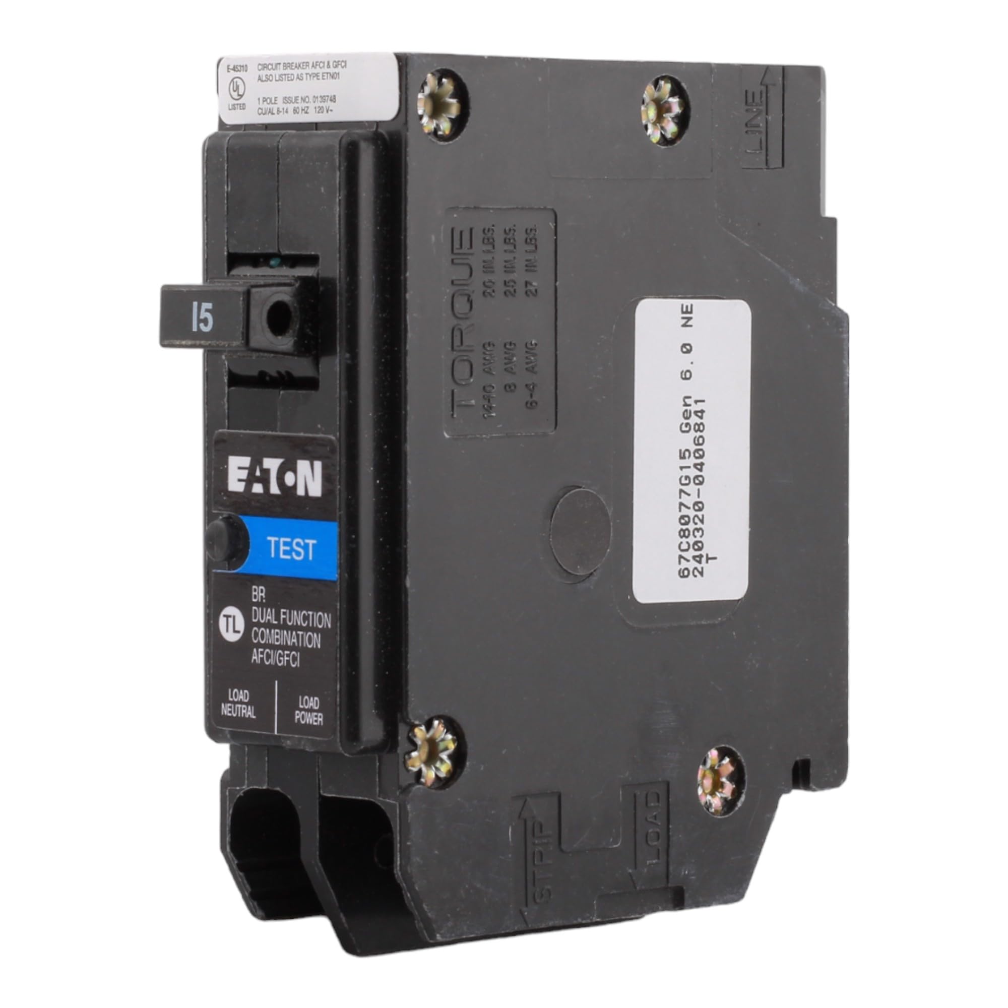 BRP115DF side-angle emphasizes compact single-pole design for panel space