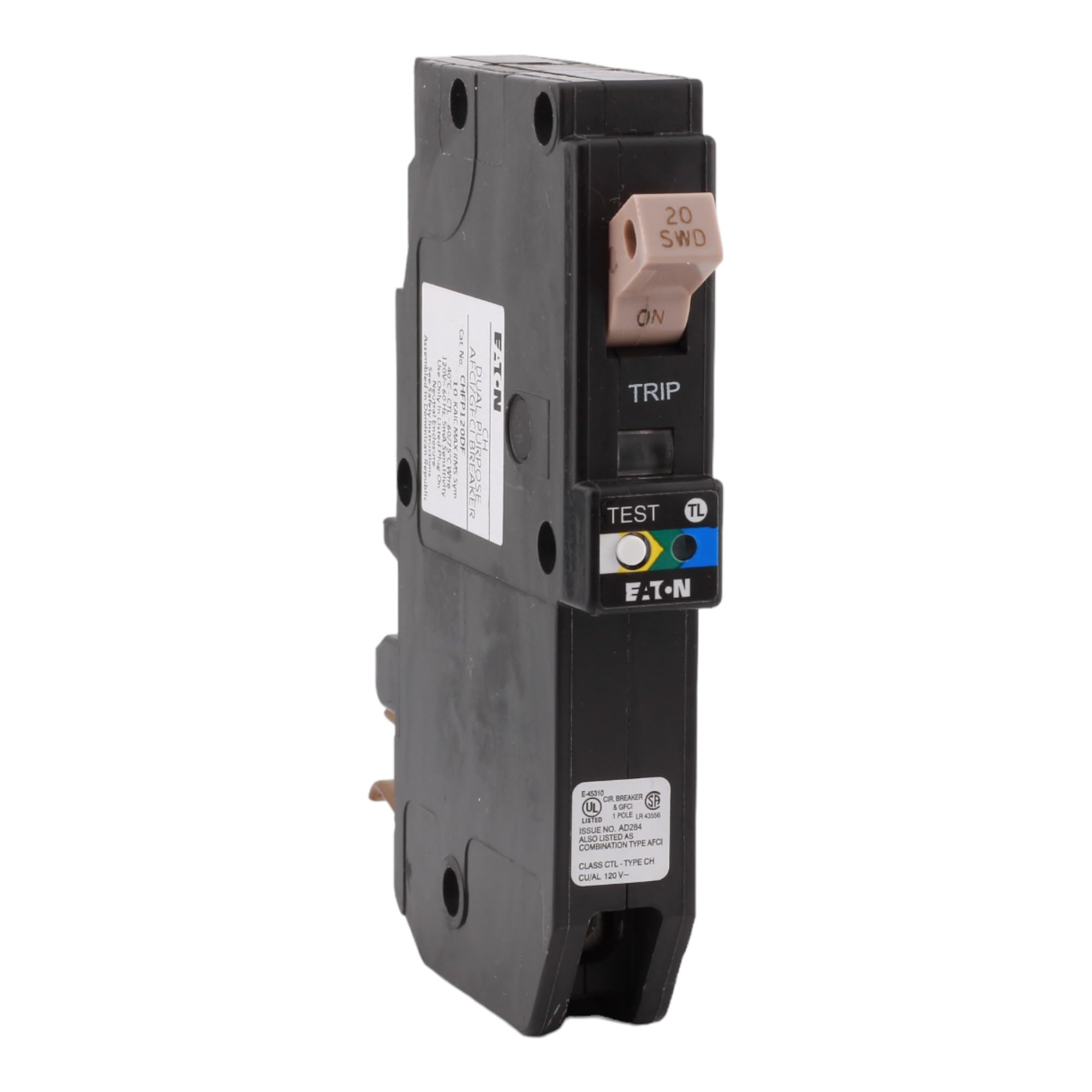 Cutler-Hammer CHFP120A1CS dual-protection AFCI/GFCI breaker for safer circuits
