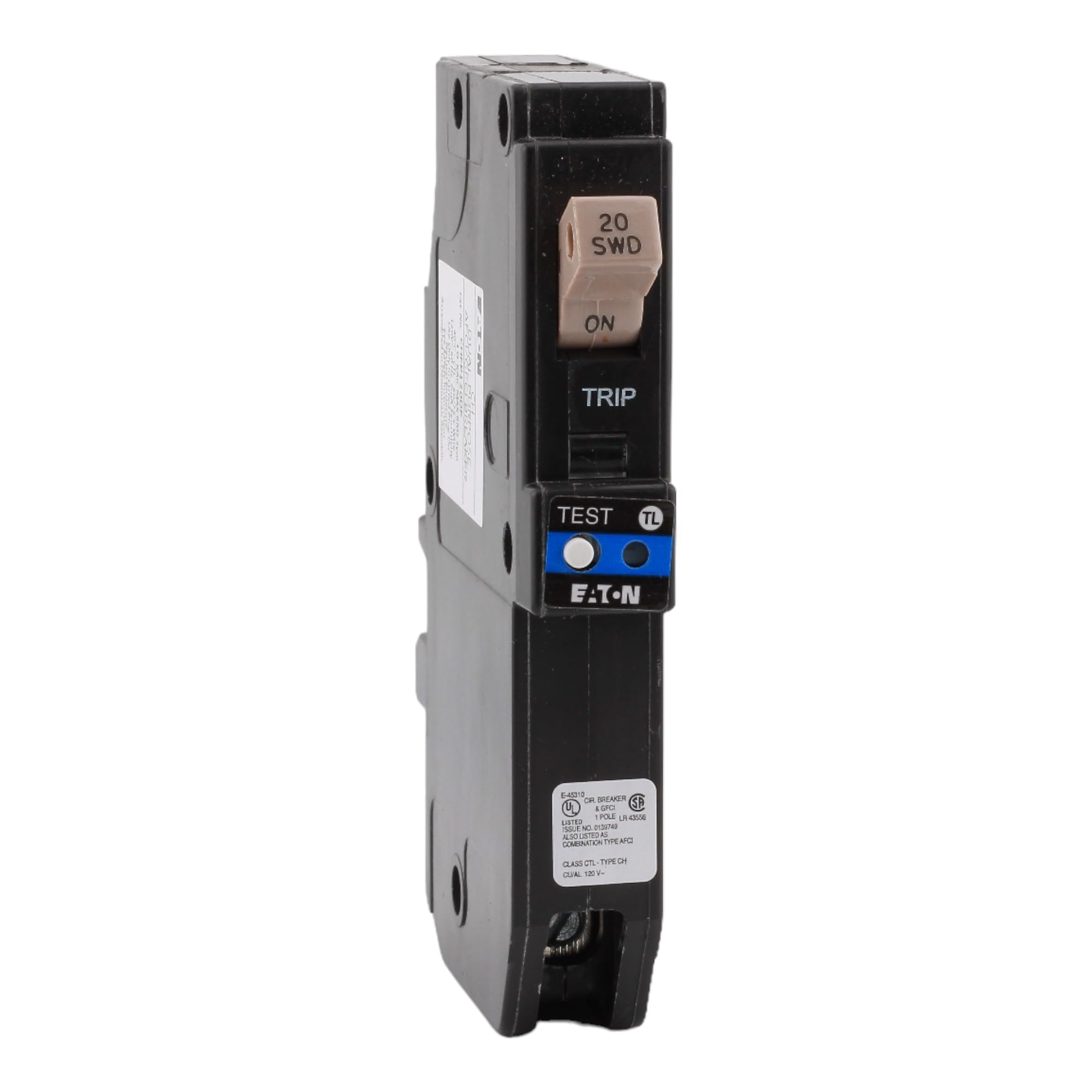 Cutler-Hammer CHFP120DF side view showing slim profile for panel space efficiency and wiring