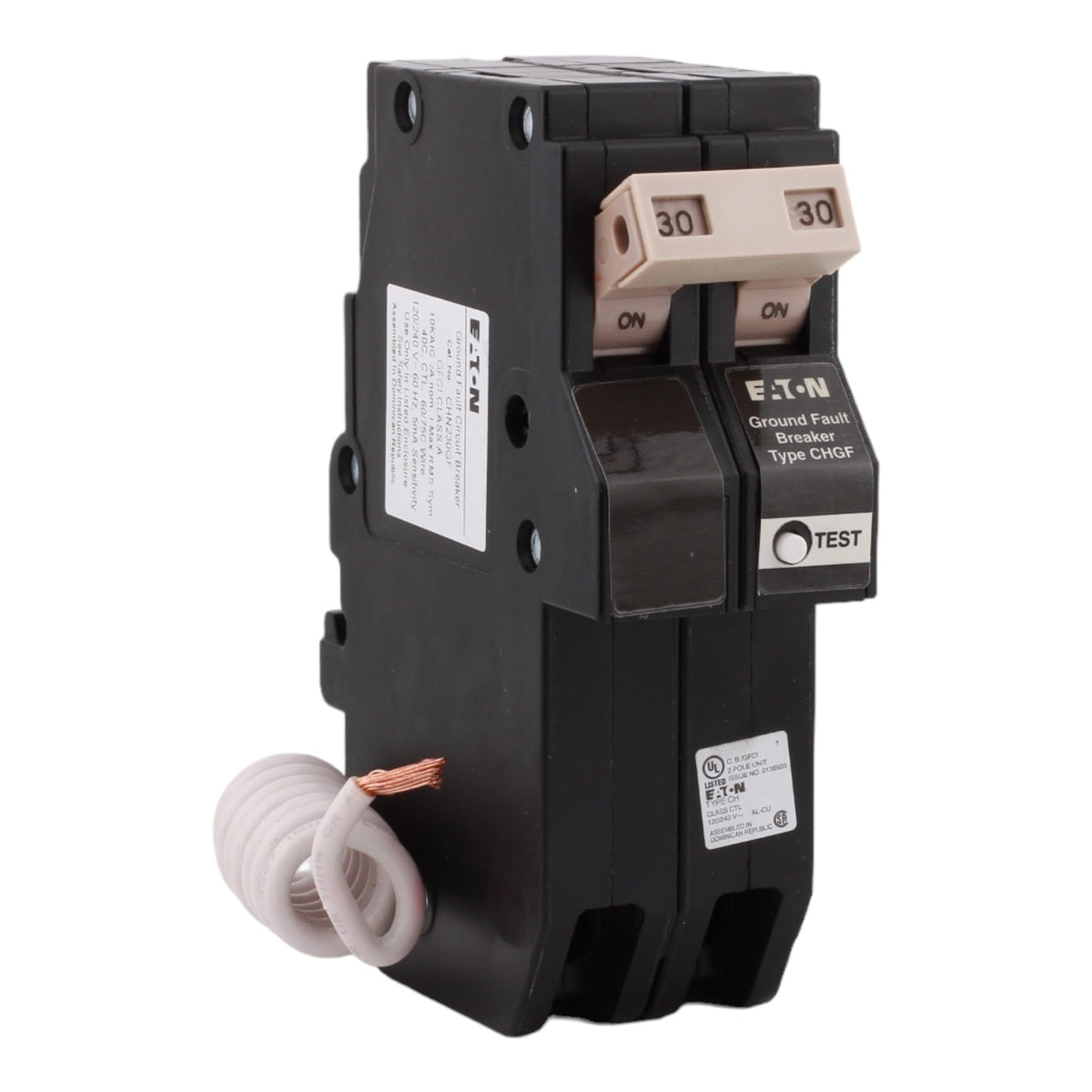 Cutler Hammer CHN230GF front view for reliable 240V circuit protection.