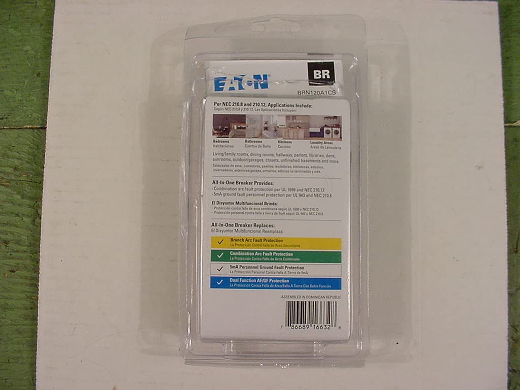 Cutler-Hammer BRN120A1CS side view in black for 20A branch protection in BR panels.