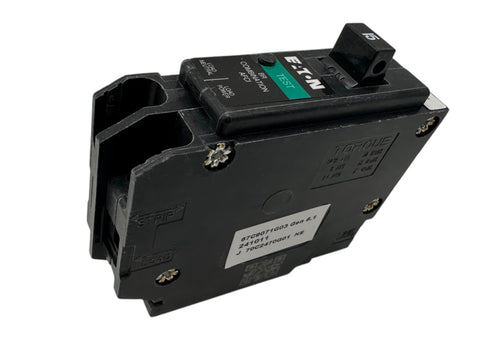 CUTLER HAMMER Eaton BRP115AF side view highlights single-pole fit for standard panels